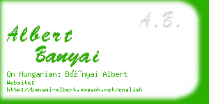 albert banyai business card